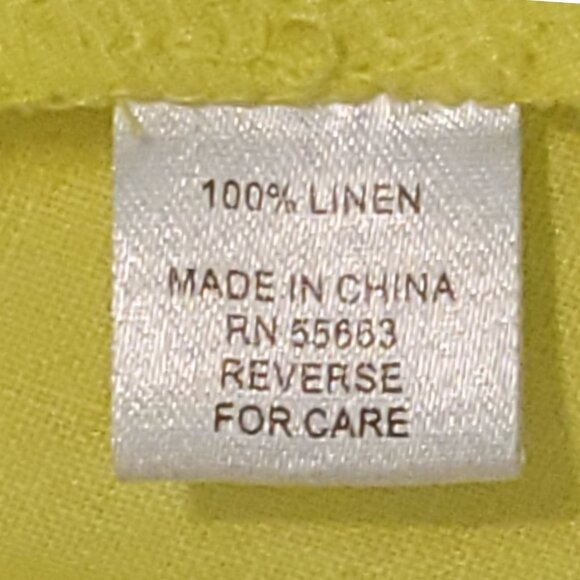 For Cynthia Lagenlook XL Yellow Linen Button-Up Top  Adjustable  Sleeves Oversiz - Picture 8 of 12